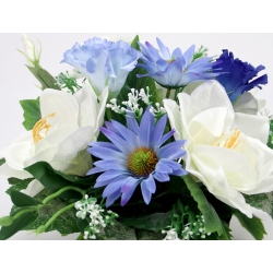 WIĄZANKA STROIK okrągły EUSTOMA AMARYLIS, odc.BIAŁY NIEBIESKI nr 452L